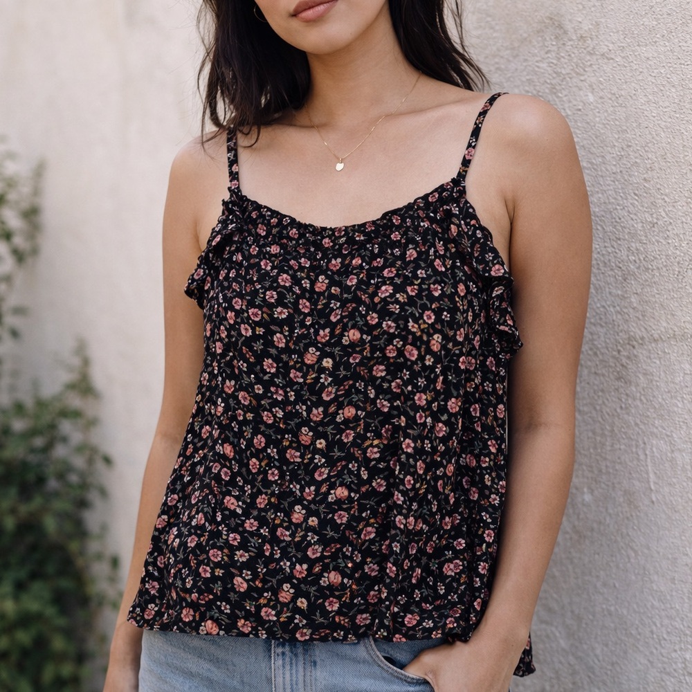 Dip • Black Floral Tank Top